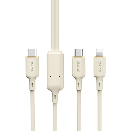 Picture of Dudao Dudao L7SF 2in1 cable USB-C - USB-C / Lightning 100W 1.2m - beige