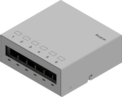 Picture of Easylan Desk Consolidation Point Panel, for 6x Keystone, RAL7035