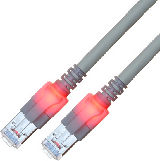 Picture of Easylan S/FTP DualBoot LED Patch Cable Cat.6 (Class E), LSOH, grey, 25 m