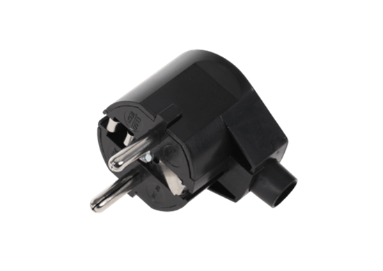 Изображение Elektrības UniSchuko leņķa spraudnis ar zemējumu | melns | WT-20-2