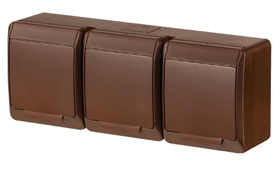 Изображение Elektro-Plast Gniazdko GNT HERMES 3x2P+Z schuko IP44 (0326-06)