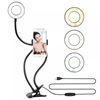 Picture of Elight TF Desk Clip Live Stream Selfie 11cm Ring LED Light Flash flexi 30cm tube Phone Holder Black