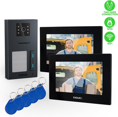 Picture of EVOLVEO DoorPhone AP2-2 drátový videotelefon pro dva byty s aplikací, erná