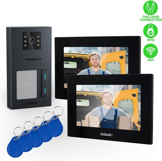 Picture of EVOLVEO DoorPhone AP2-2 drátový videotelefon pro dva byty s aplikací, erná