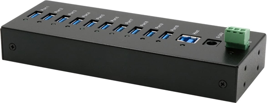 Picture of Exsys EX-11230HMS 10 Port USB 3.2 Gen 1 HUB Din-Rail Kit und Wand VIA VL811+ Chipset