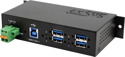 Attēls no Exsys EX-1185HMVS-2 4-Port Metall USB 3.2 Gen1 mit 15KV ESD Überspannungs-Schutz