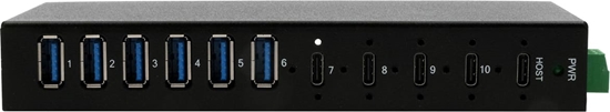 Picture of Exsys EX-12290HMS 10 Port USB 3.2 Gen 2x1 Metall HUB, mit 4x USB-C und 6x USB-A 3.2 Gen 1 Ports