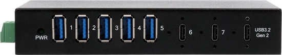 Picture of Exsys EX-12297HMS 7 Port USB 3.2 Gen 2x1 Metall HUB, mit 2x USB-C und 5x USB-A 3.2 Gen 1 Ports