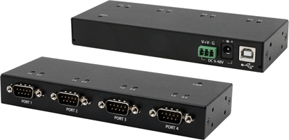 Attēls no Exsys EX-13074HM USB 2.0 zu 4 x Seriell RS-232 Ports Metallgehäuse FTDI Chip-Set