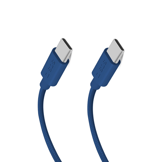 Picture of Fabric cable with USB-C USB-C 1.5m 60W Blue