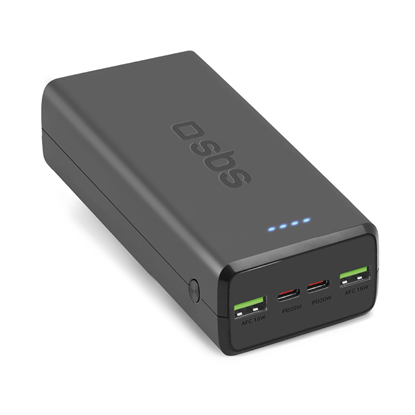 Изображение Fast charge power bank: 20,000 mAh, 2 USBs Black