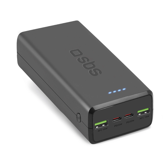 Picture of Fast charge power bank: 20,000 mAh, 2 USBs Black