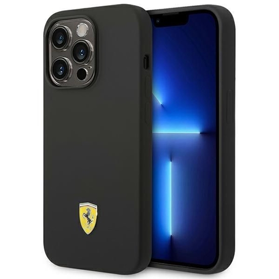 Picture of Ferrari Ferrari FEHCP14LSIBBK iPhone 14 Pro 6.1" black/black hardcase Silicone Metal Logo