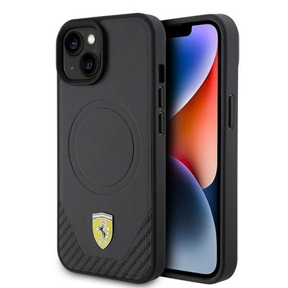 Attēls no Ferrari Ferrari FEHMP15SPTEK iPhone 15 6.1" black/black hardcase Carbon Metal Logo MagSafe