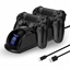 Attēls no GameBox D4 Dual Slot Charger Dock Stand for Play Station 4 Controllers with LED Light Black
