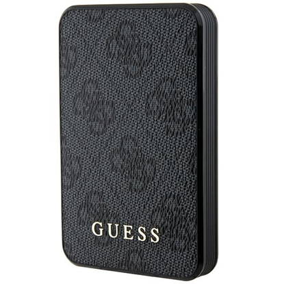 Attēls no Guess Powerbank 15W 5000mAh 4G Leather Metal Logo Magsafe charger Black
