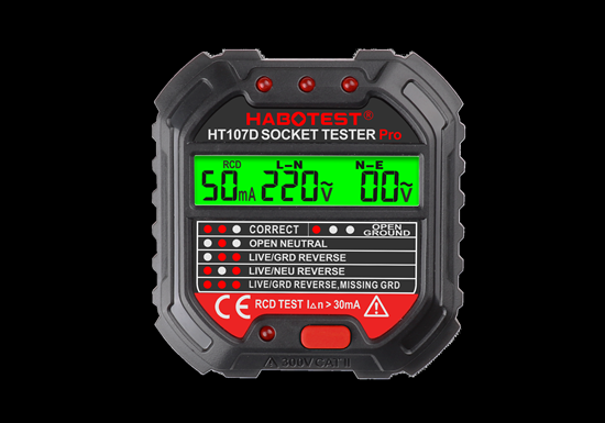Изображение Habotest Tester gniazd z wywietlaczem cyfrowym (HT107D)