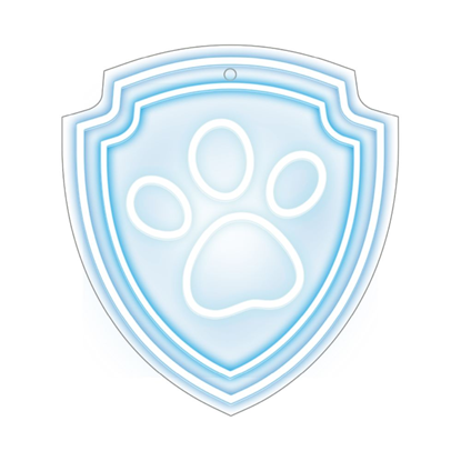 Picture of Hanging neon LED Paw Patrol on plexiglass - Paw OW