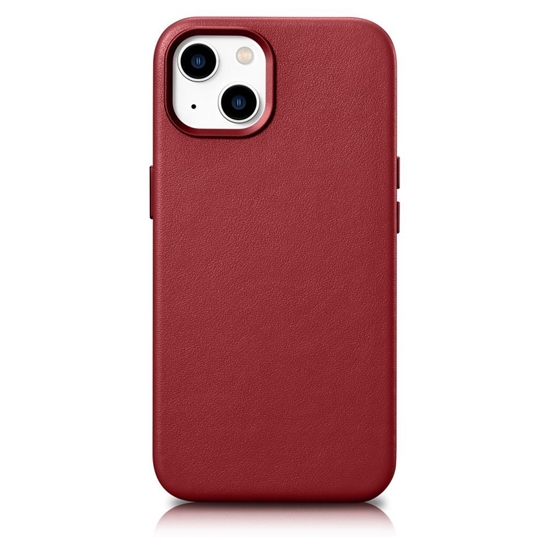 Изображение iCarer iCarer Case Leather case cover made of natural leather for iPhone 14 Plus red (compatible with MagSafe)