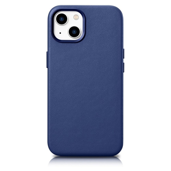 Picture of iCarer iCarer Case Leather cover for iPhone 14 Plus genuine leather case blue (compatible with MagSafe)