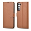 Picture of iCarer iCarer Haitang Leather Wallet Case Leather Case for Samsung Galaxy S22 + (S22 Plus) Wallet Housing Cover Brown (AKSM05BN)