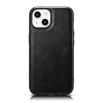 Изображение iCarer iCarer Leather Oil Wax case covered with natural leather for iPhone 14 Plus black (WMI14220719-BK)