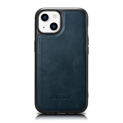 Изображение iCarer iCarer Leather Oil Wax case covered with natural leather for iPhone 14 Plus blue (WMI14220719-BU)