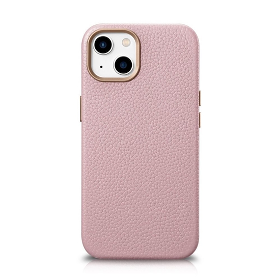 Изображение iCarer iCarer Litchi Premium Leather Case iPhone 14 Plus Magnetic Leather Case with MagSafe Pink (WMI14220711-PK)