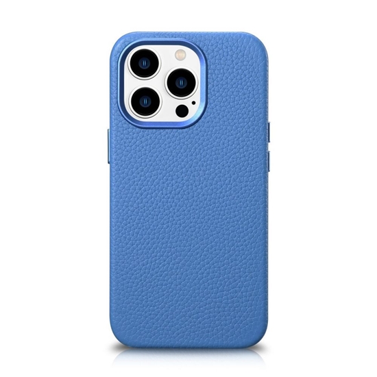 Изображение iCarer iCarer Litchi Premium Leather Case iPhone 14 Pro Magnetic Leather Case with MagSafe Light Blue (WMI14220710-LB)