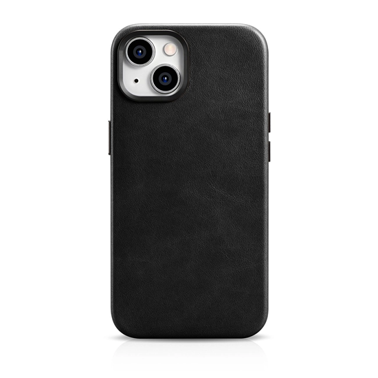 Picture of iCarer iCarer Oil Wax Premium Leather Case iPhone 14 Magnetic Leather Case with MagSafe Black (WMI14220701-BK)