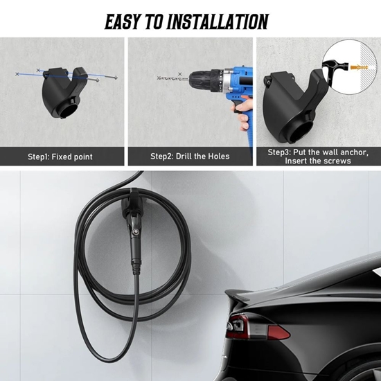 Picture of iLike EV Charge EV2405 Type 2 EV Charging Cable Holder with Plug Dock Wall Bracket