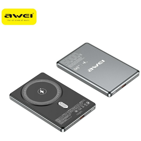 Изображение Induction powerbank  Awei PA-30 5000mAh MagSafe gr