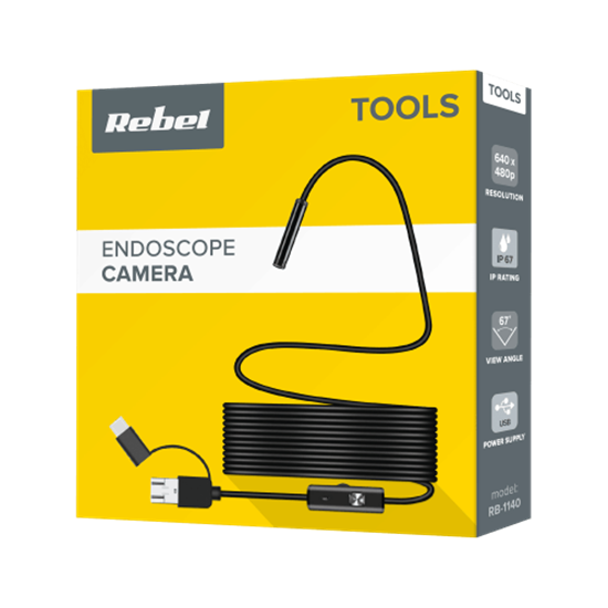 Picture of Inspekcijas kamera - Endoskops 640x480pix | Garums 2 m | IP67 | 6xLED | Skatu leņķis 67°