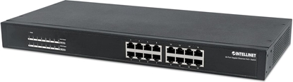 Изображение Intellinet 560993 tīkla pārslēgs Nepārvaldīts L2 Gigabit Ethernet (10/100/1000) Power over Ethernet (PoE) 1U Melns