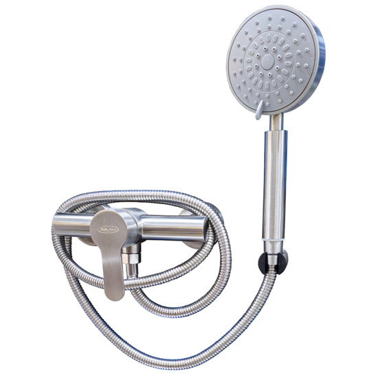 Picture of Jaucējkrāns dušas ar dušas komplektu S-7|35K Steel