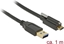 Picture of Kabelis SUPERSPEED USB 10 GBPS (USB 3.1 GEN 2) A M > USB TYPE-C™ M ar skrūvi  1m, melns, Delock