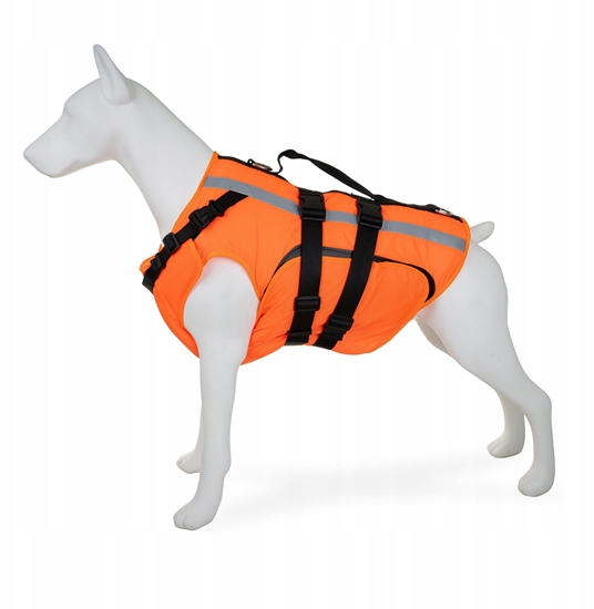 Picture of Kamizelka ratunkowa dla psa, XL , 55-80 cm, 57-64 cm, 44 cm, pomaraczowa, materia Oxford