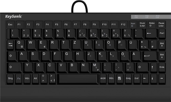 Изображение Keysonic ACK-595C+ tastatūra Birojs USB QWERTZ Vācu Melns