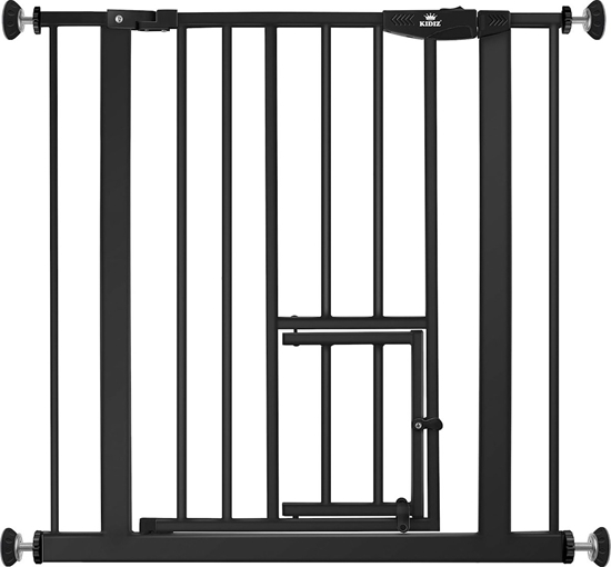 Picture of KIDIZ durvju/kāpņu barjera, bez urbšanas, ar pagarinājumiem (74-87 cm) Black