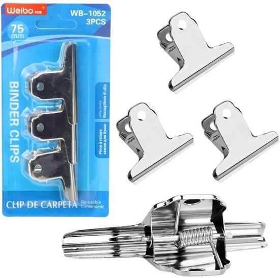 Изображение Klipsy metalowe biurowe 3szt 75mm