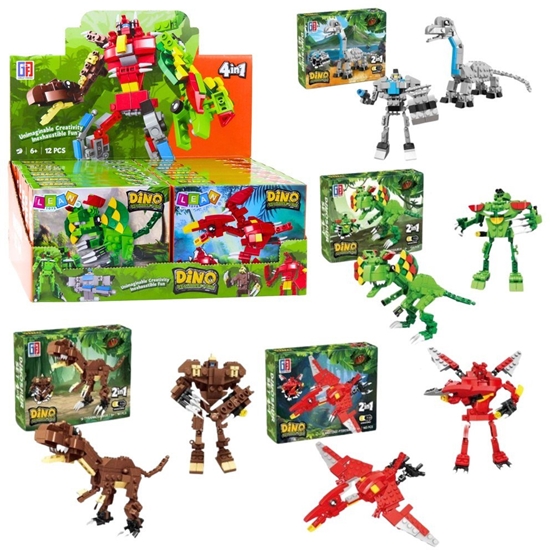 Picture of Klocki Konstrukcyjne Dinozaur Robot 2w1 50-70 el. Mix LEAN TOYS