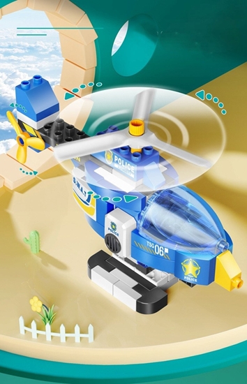 Picture of Klocki konstrukcyjne helikopter niebieski 120 elementÃ³w