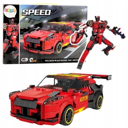 Изображение LeanToys Klocki Konstrukcyjne Robot Auto 2w1 GT3 Czerwony 335 el.