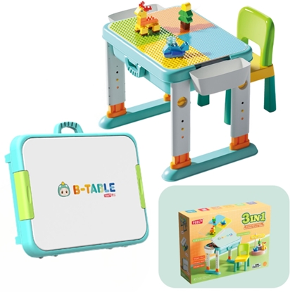 Изображение Klocki konstrukcyjne stolik z krzeseÅkiem zawiera 55 elementÃ³w