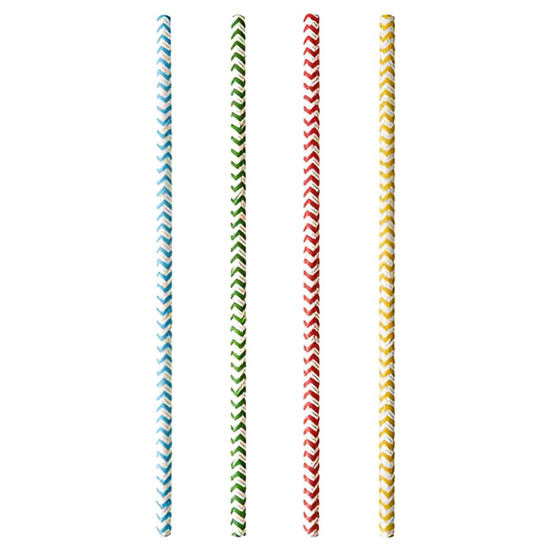 Picture of Kokteiļsalmiņi papīra krāsaini ZigZag 6mm 20cm, 25