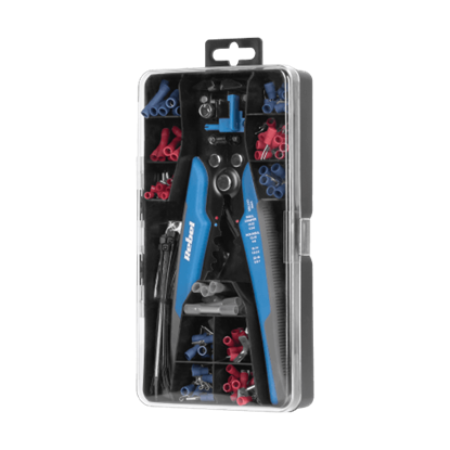 Attēls no Konektoru un kabeļu uzgaļu montāžas instrumenta komplekts | Komplektā 215gab. savienotāji