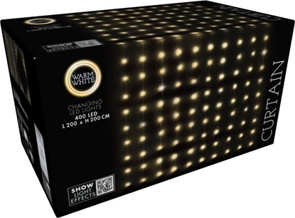 Picture of LAMPKI CHOINKOWE KURTYNA WIETLNA ZEW/WEW 400 LED WW 200X200CM Z PILOTEM CIEPY BIAY