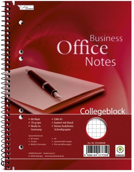 Изображение LANDRE Collegeblock Office A5 Abriss 80 Blatt 70 g/qm