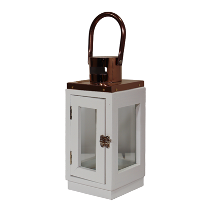 Attēls no Laterna koka Poala 11x11x24cm, balta