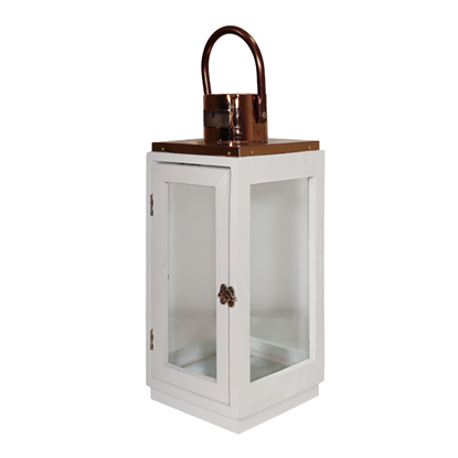 Attēls no Laterna koka Poala 15x15x36cm, balta